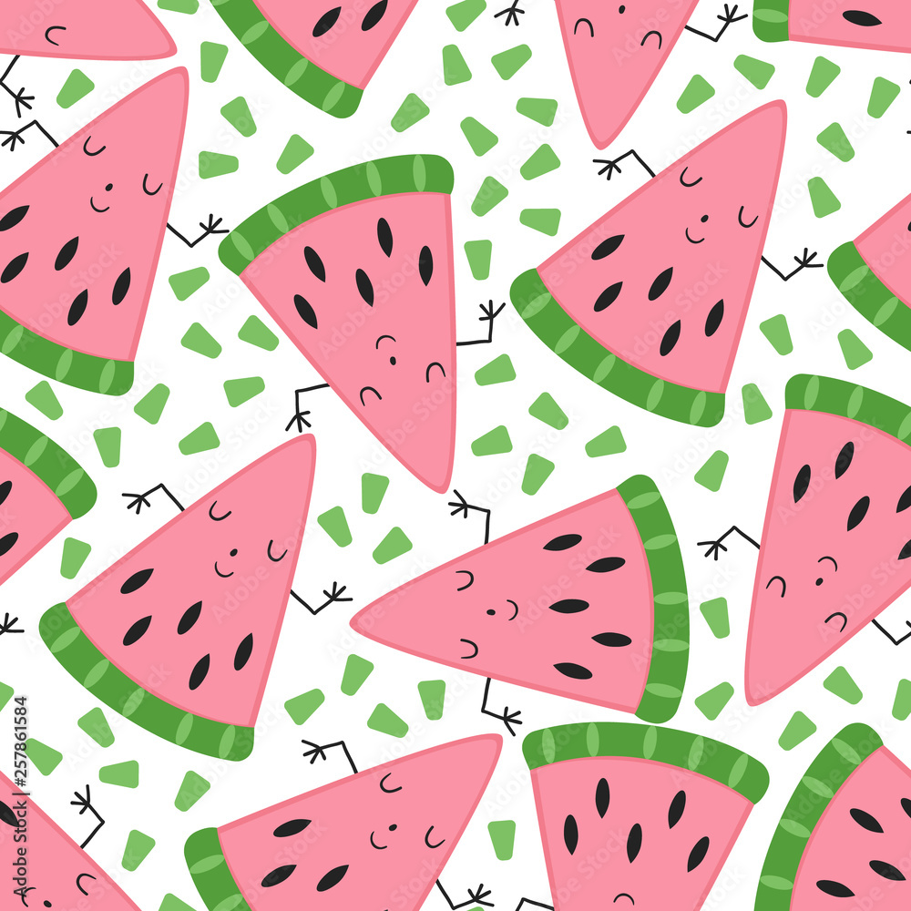 seamless cute melon fruit pattern vector illustration seamless cute melon fruit pattern vector illustration