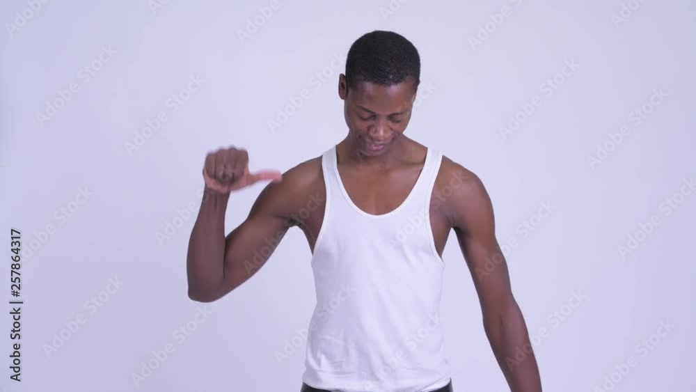 Young stressed African man getting bad news Young stressed African man getting bad news