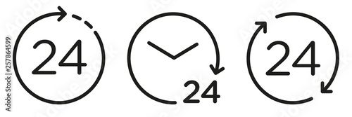 Konstfotografi Vector 24 hours icons set