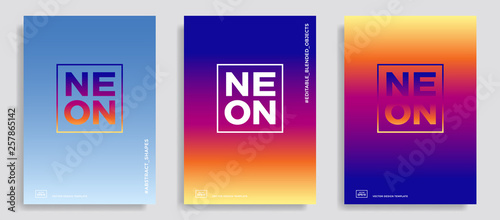 Set of trendy abstract design templates with gradient background. Applicable for landing pages, covers, brochures, flyers, presentations, banners. Vector illustration. Eps10