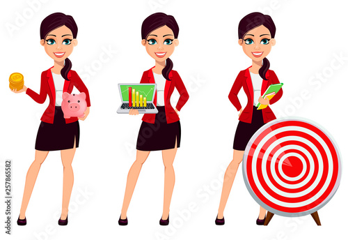 Businesswoman cartoon character. Beautiful woman