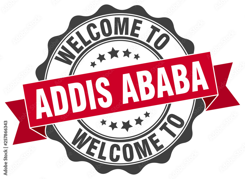 Fototapeta premium Addis Ababa round ribbon seal