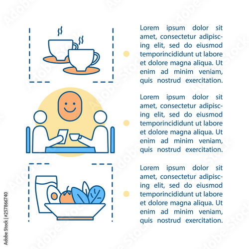 Friends cafe meeting article page vector template