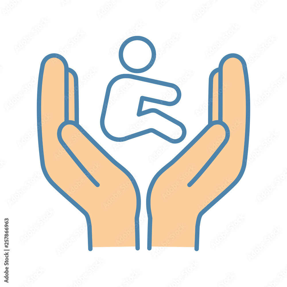 Child custody color icon