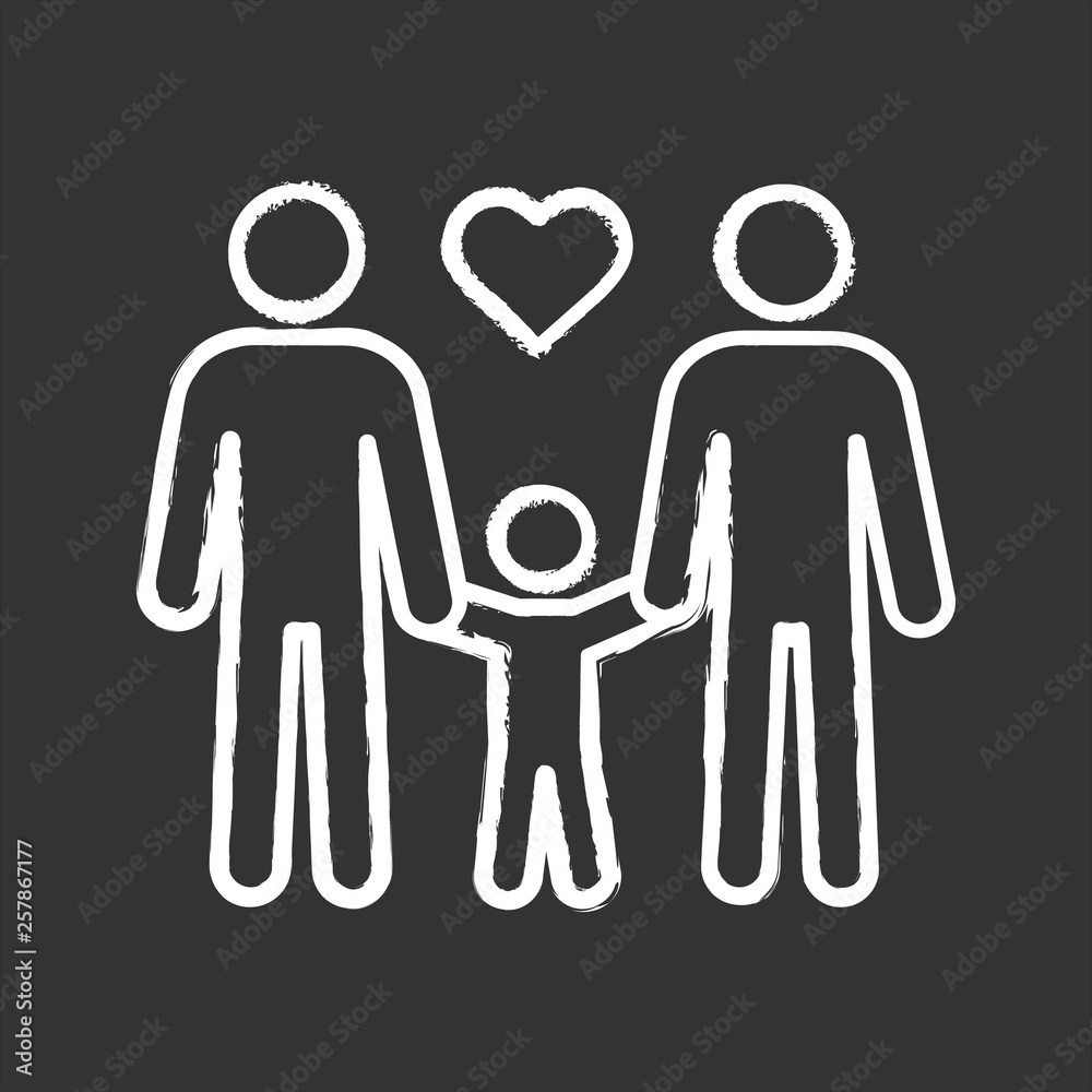 Gay family chalk icon Gay family chalk icon