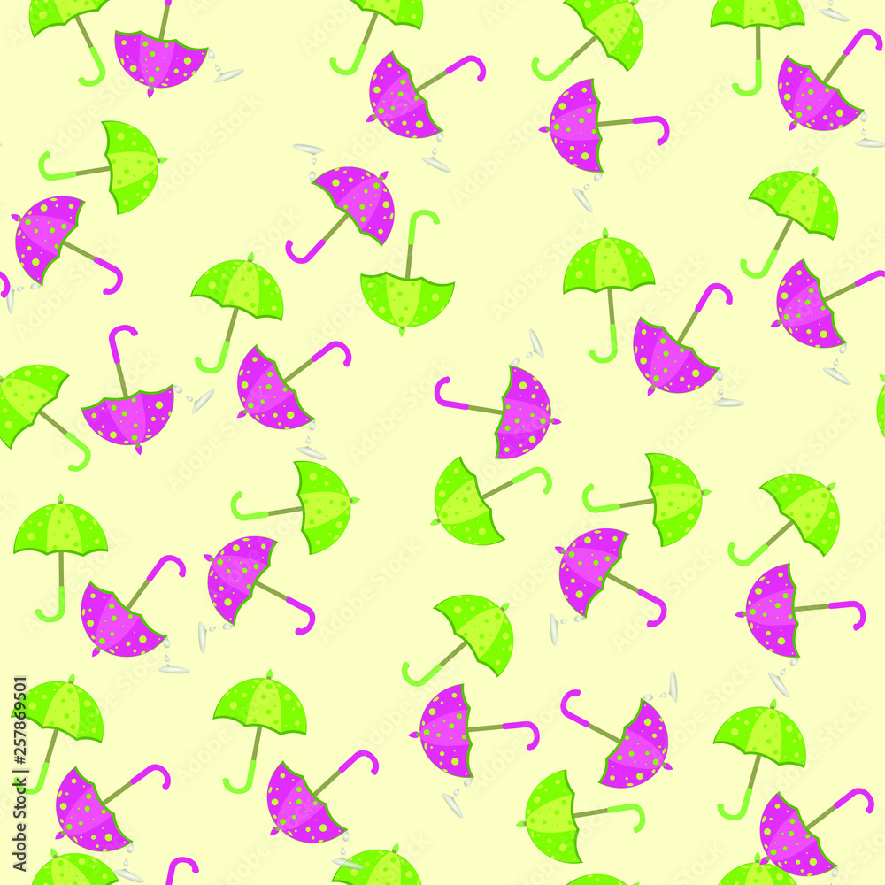Seamless pattern of umbrellas for baby printing, fabrics, scrapbooking