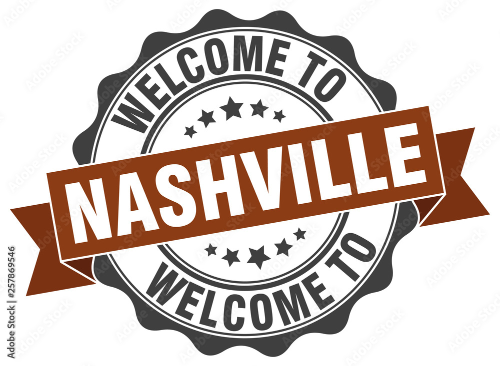 Fototapeta premium Nashville round ribbon seal