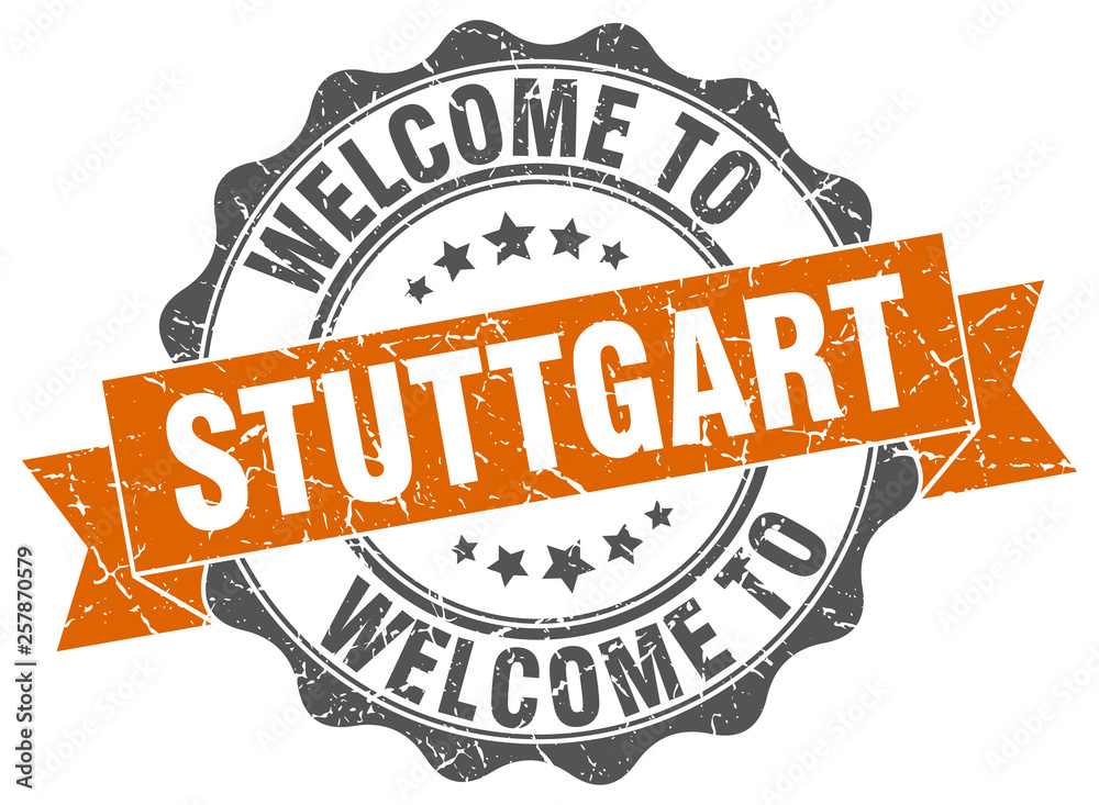 Obraz premium Stuttgart round ribbon seal