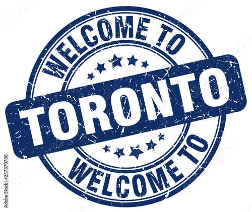 welcome to Toronto blue round vintage stamp