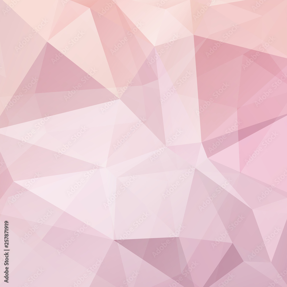 Geometric pattern, polygon triangles vector background in pastel pink tone. Illustration pattern