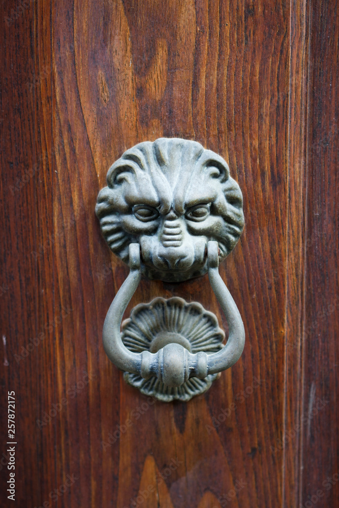Ancient italian lion shaped door knocker. Ancient italian lion shaped door knocker.