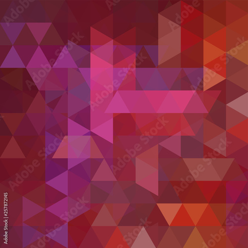 Background made of pink, orange, red triangles. Square composition with geometric shapes. Eps 10