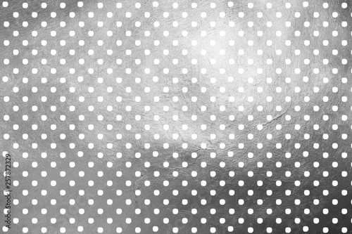 Polka dots on shinning silver luxury creative digital abstract texture pattern background. Design element