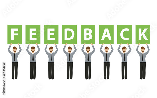business men with feedback singpost vector illustration EPS10