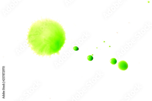 Green Watercolour Splat on White Background