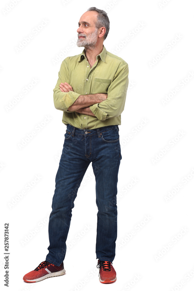 Fototapeta premium man with arms crossed on white background