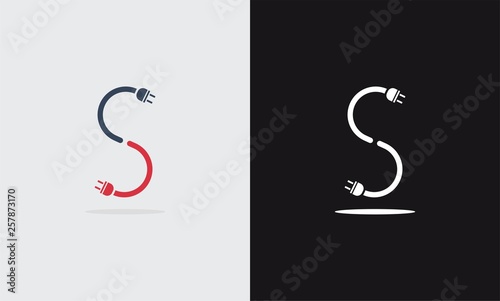 letter s electrical icon logo