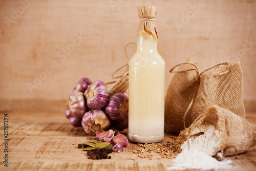 A bottle of sourdough for Easter soup photo