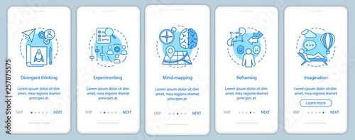 Employee skills onboarding mobile app page screen vector templat