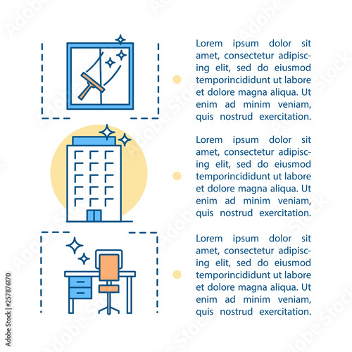 Office cleaning service article page vector template