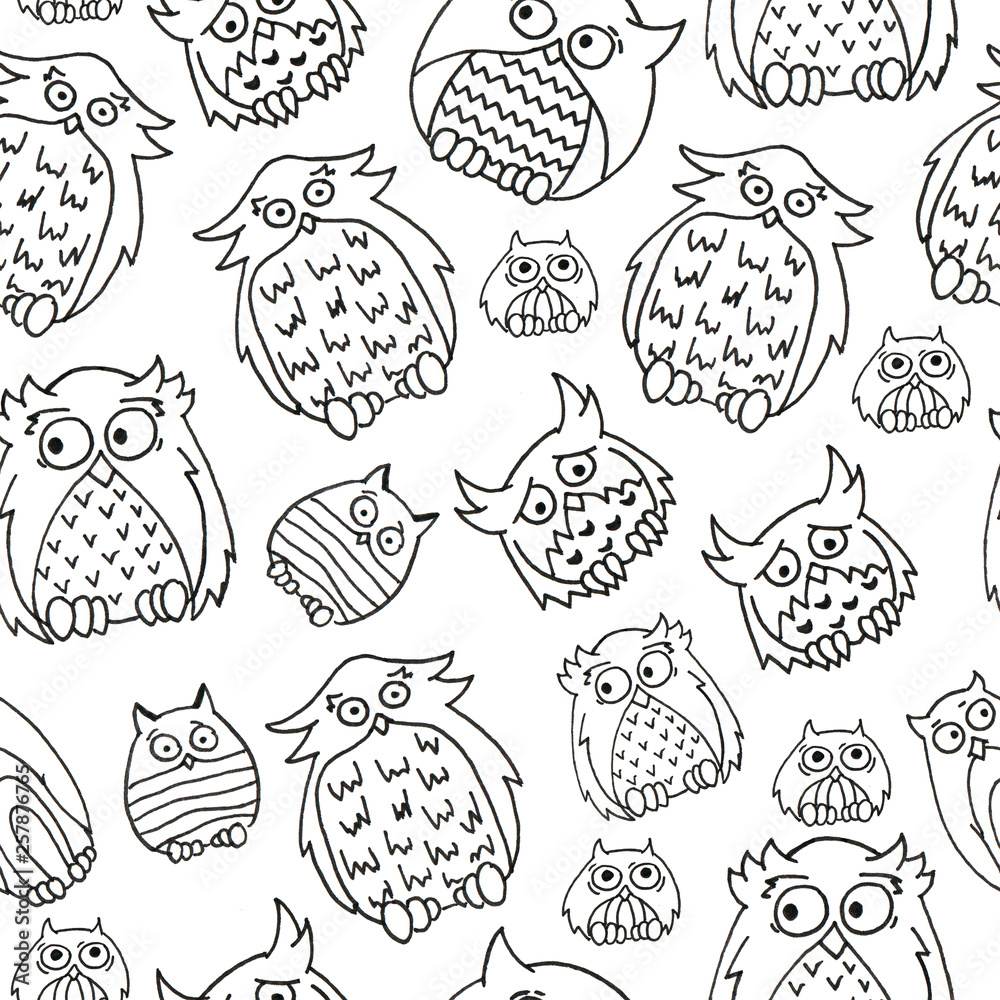 cute owl pattern. white owls for print, web or design. For kids, postcard and other cute owl pattern. white owls for print, web or design. For kids, postcard and other