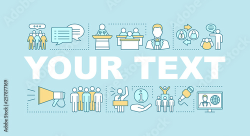 Public speaking skill word concepts banner