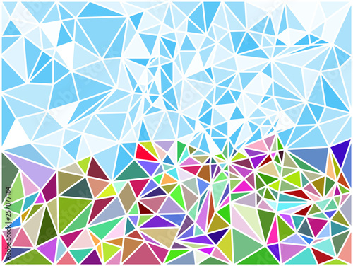 Abstract polygon geometric mosaic texture. Colored Triangles. Vector illustration. Background.