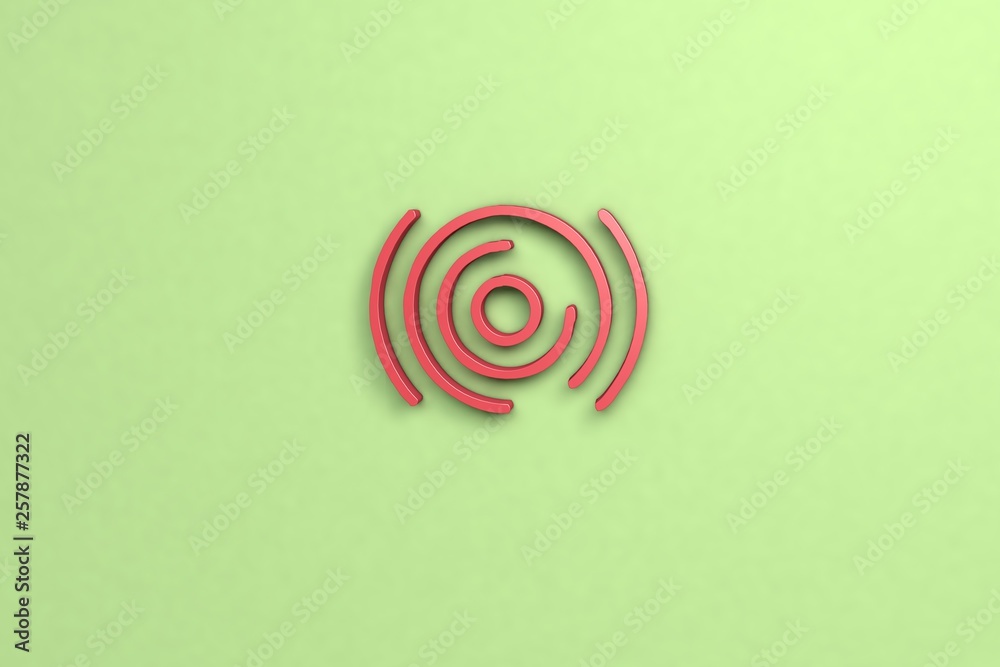 red 3D illustration and green background red 3D illustration and green background