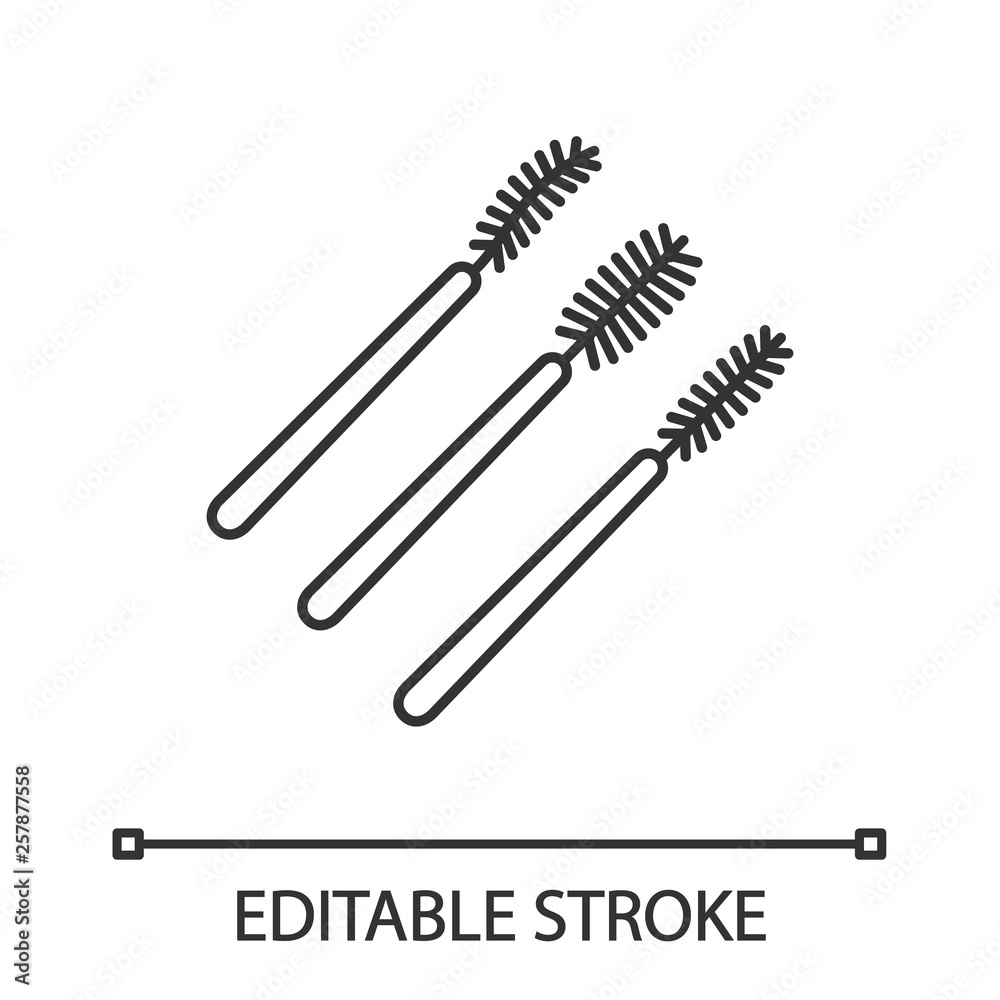 Disposable mascara wands linear icon Disposable mascara wands linear icon
