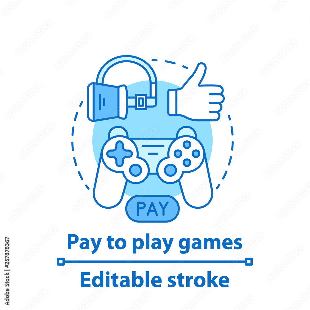 Pay to play concept icon