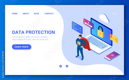 The concept of data protection. Secure online shopping, sms, personal data and internet surfing.