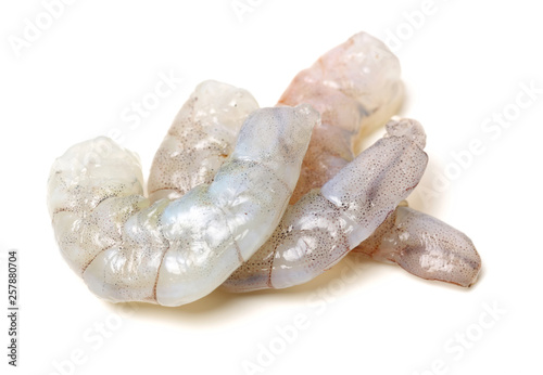 Raw Jumbo Shrimp on a White Background