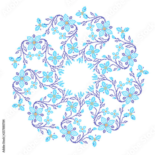 Circular vector ornament on white background