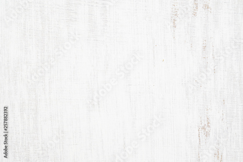 White painted wood texture seamless rusty grunge background, Scratched white paint on planks of wood wall. © ezstudiophoto