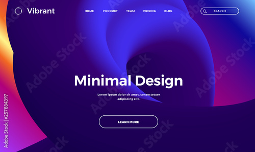 Trendy abstract design template with 3d flow shapes. Dynamic gradient composition. Applicable for landing pages, covers, brochures, flyers, presentations, banners. Vector illustration. Eps10