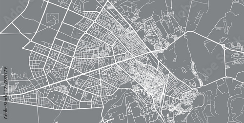 Urban vector city map of Diyarbakir, Turkey