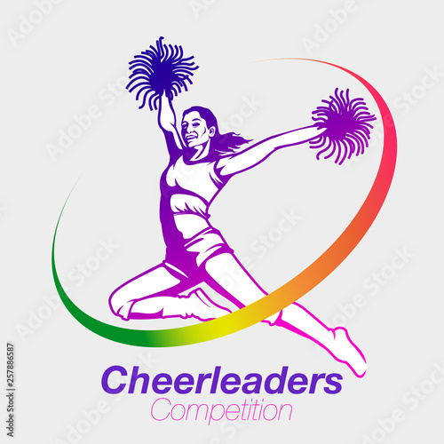 Vector abstract, cheerleaders competition symbol