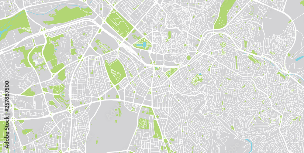 Urban vector city map of Ankara, Turkey