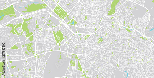 Urban vector city map of Ankara, Turkey
