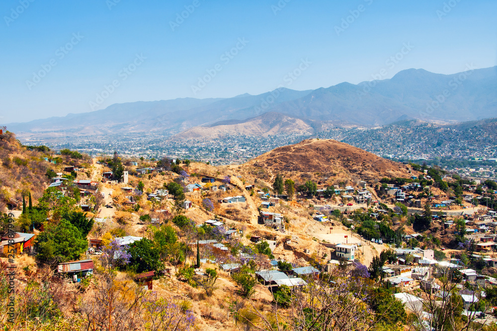 Aerial view of Oaxaca, Mexico during a sunny day