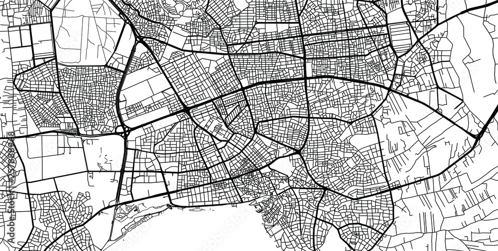 Naklejka premium Urban vector city map of Antalya, Turkey