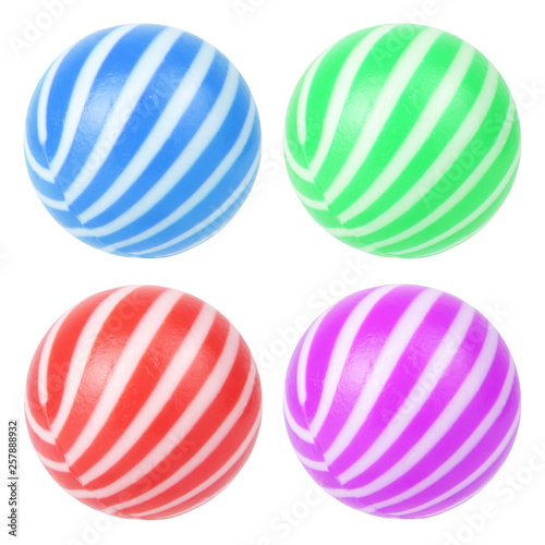 Colorful ball striped four colors isolated on white background