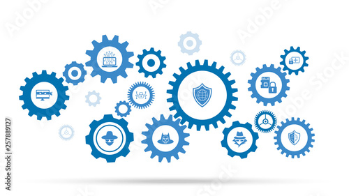 Globe and lock icon. From cyber security set