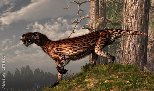 Lycaenops was a member of the Therapsids, an order that includes the ancestors of mammals. They existed before the dinosaurs and have long been extinct.  3D Rendering photo