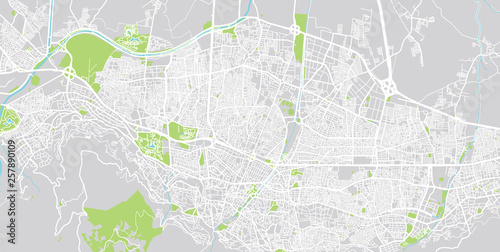 Urban vector city map of Bursa  Turkey