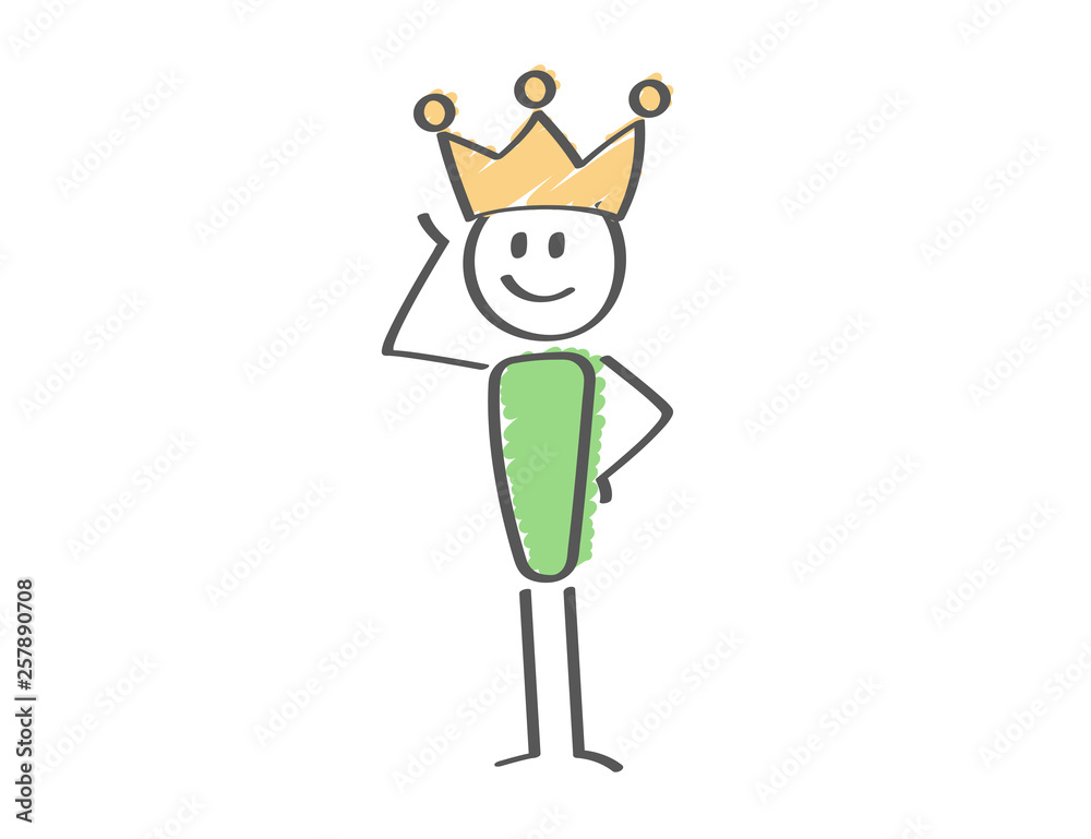 Stick Figure - man with crown - king prince