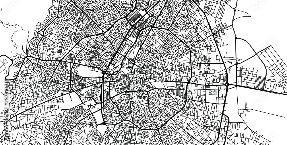 Urban vector city map of Konya, Turkey