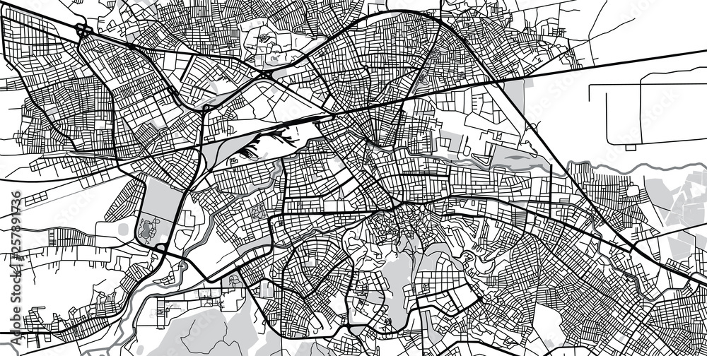 Urban vector city map of Eskisehir, Turkey