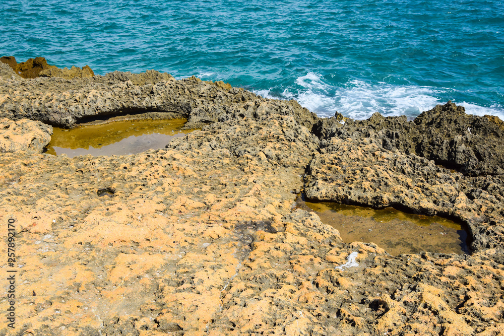 stone rocky coast view of the blue sea wave landscape weather stone rocky coast view of the blue sea wave landscape weather