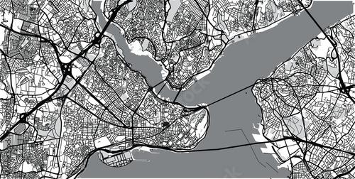 Fotografie, Obraz Urban vector city map of Istanbul, Turkey